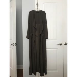 Olive green sheer duster